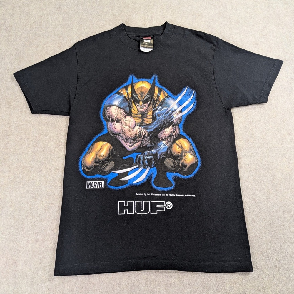 HUF x Marvel Comics Wolverine Graphic Print T-Shirt Size‎ Small Black
